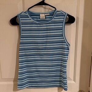 Women’s Pro Spirit Striped Blue Sleeveless Athletic Top Small